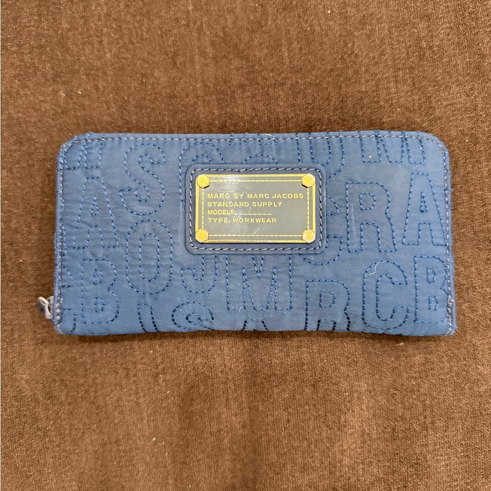 Marc Jacobs Embroidered Blue Wallet
